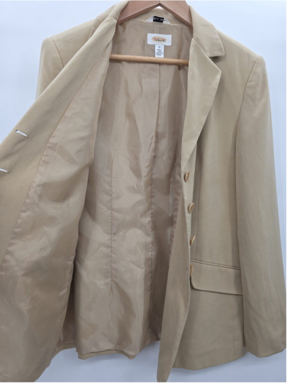 Vintage Talbots Pure Silk Blazer Size 12 Beige Old Money Quiet Luxury - Picture 15 of 16